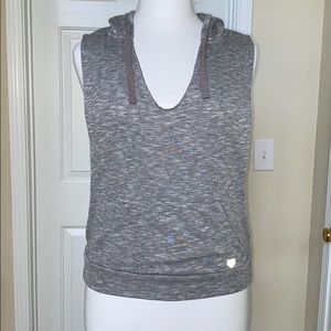 Forever 21 Gray Cut Off Sleeve Hoodie